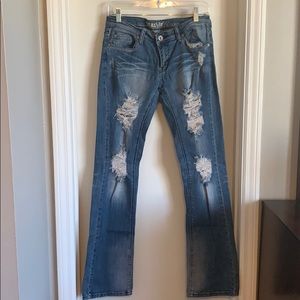 Machine Distressed Jeans